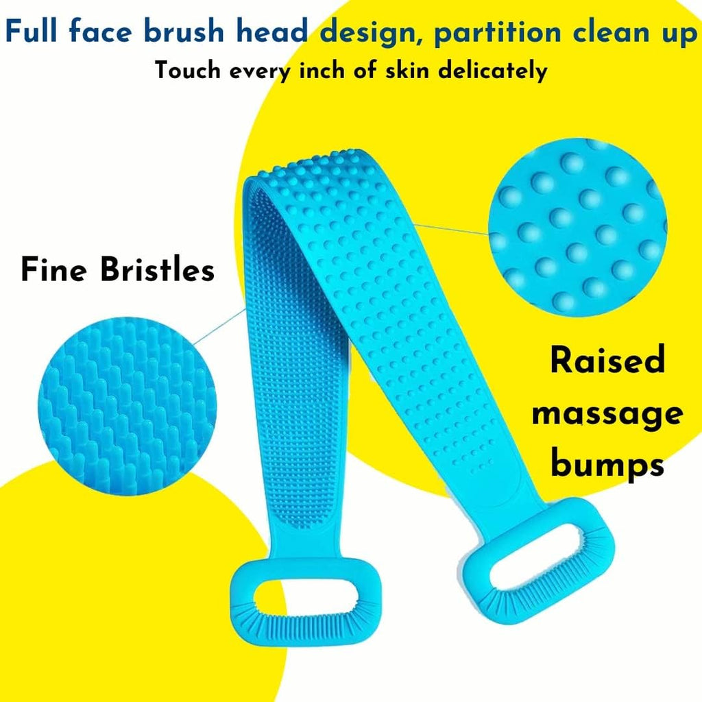 Silicone Back Scrubber Bath Belts - Bath Accessory Designed For Body (Random Color)