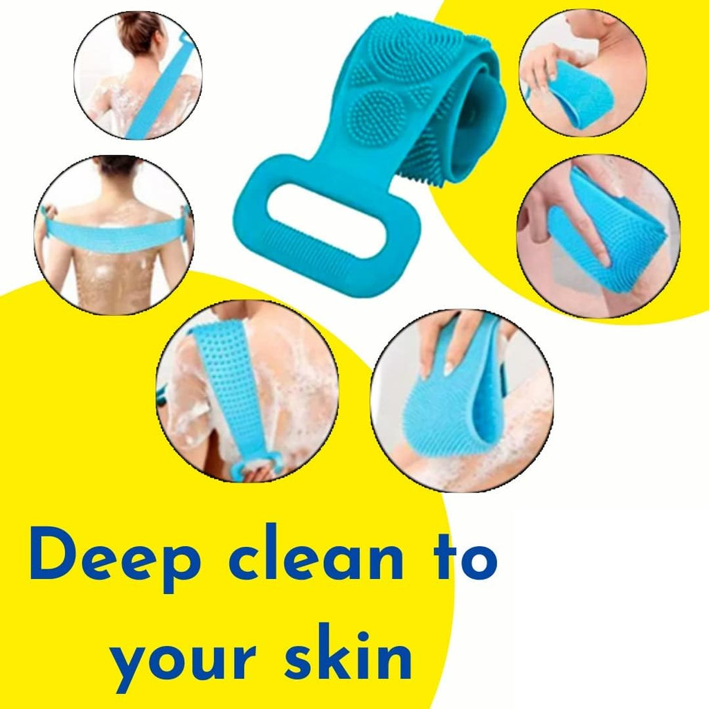 Silicone Back Scrubber Bath Belts - Bath Accessory Designed For Body (Random Color)