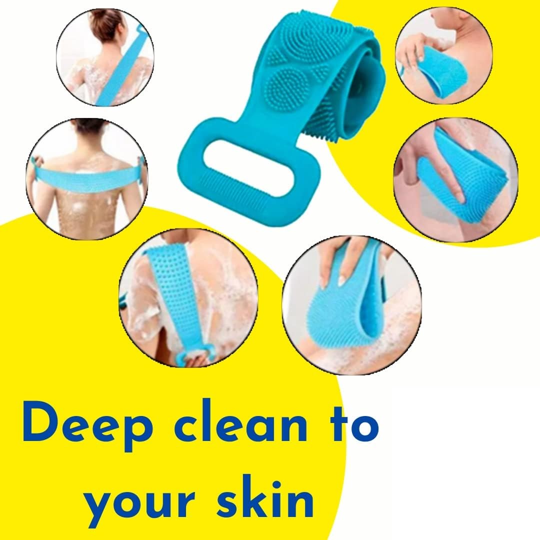 Silicone Back Scrubber Bath Belts - Bath Accessory Designed For Body (Random Color)