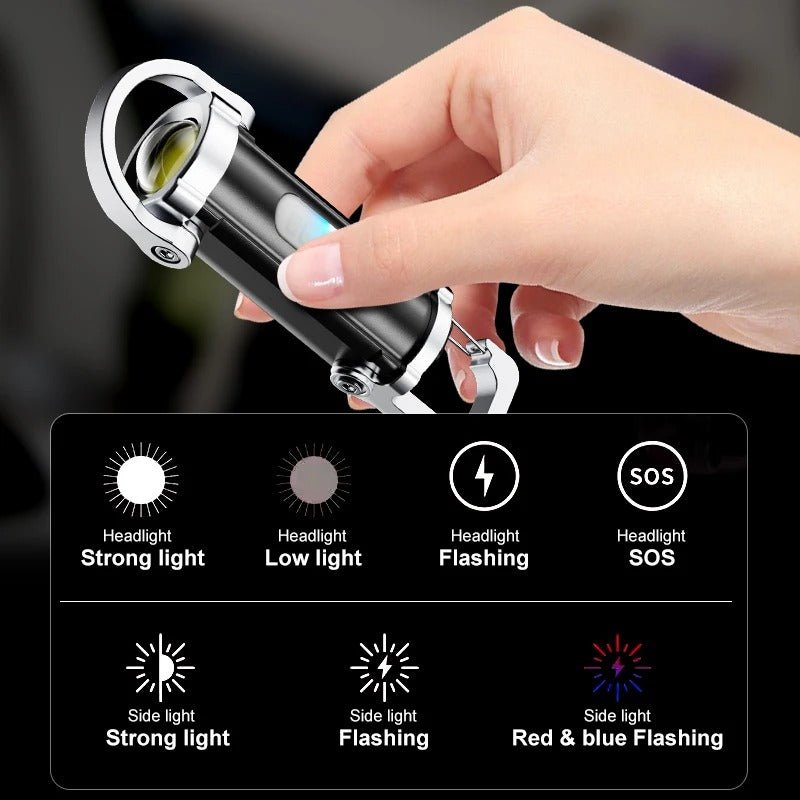 7 Multifunctional Portable Flashlight Keychain