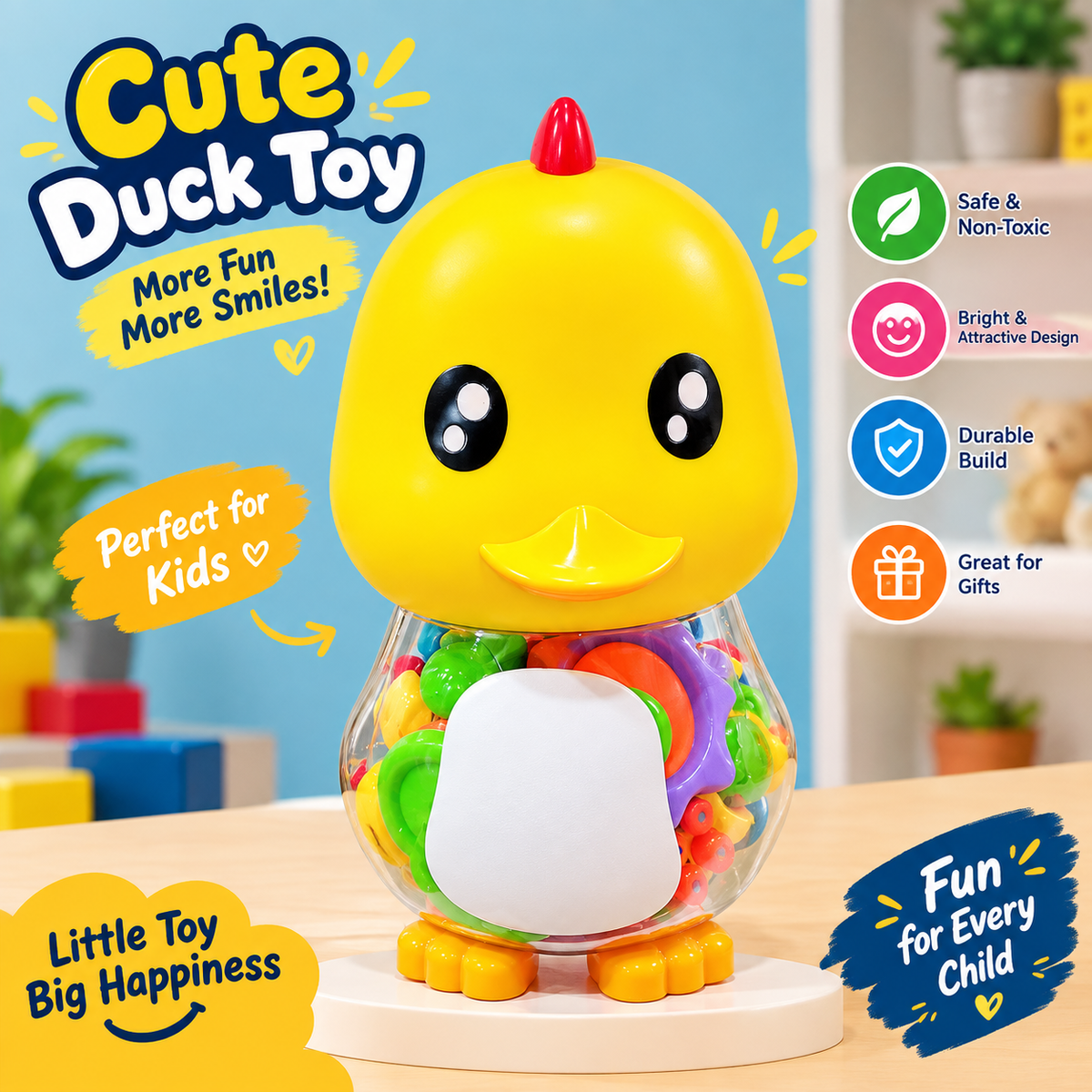 Premium baby toy 🐥 Happy Duck 2-in-1 Toy & Savings Box