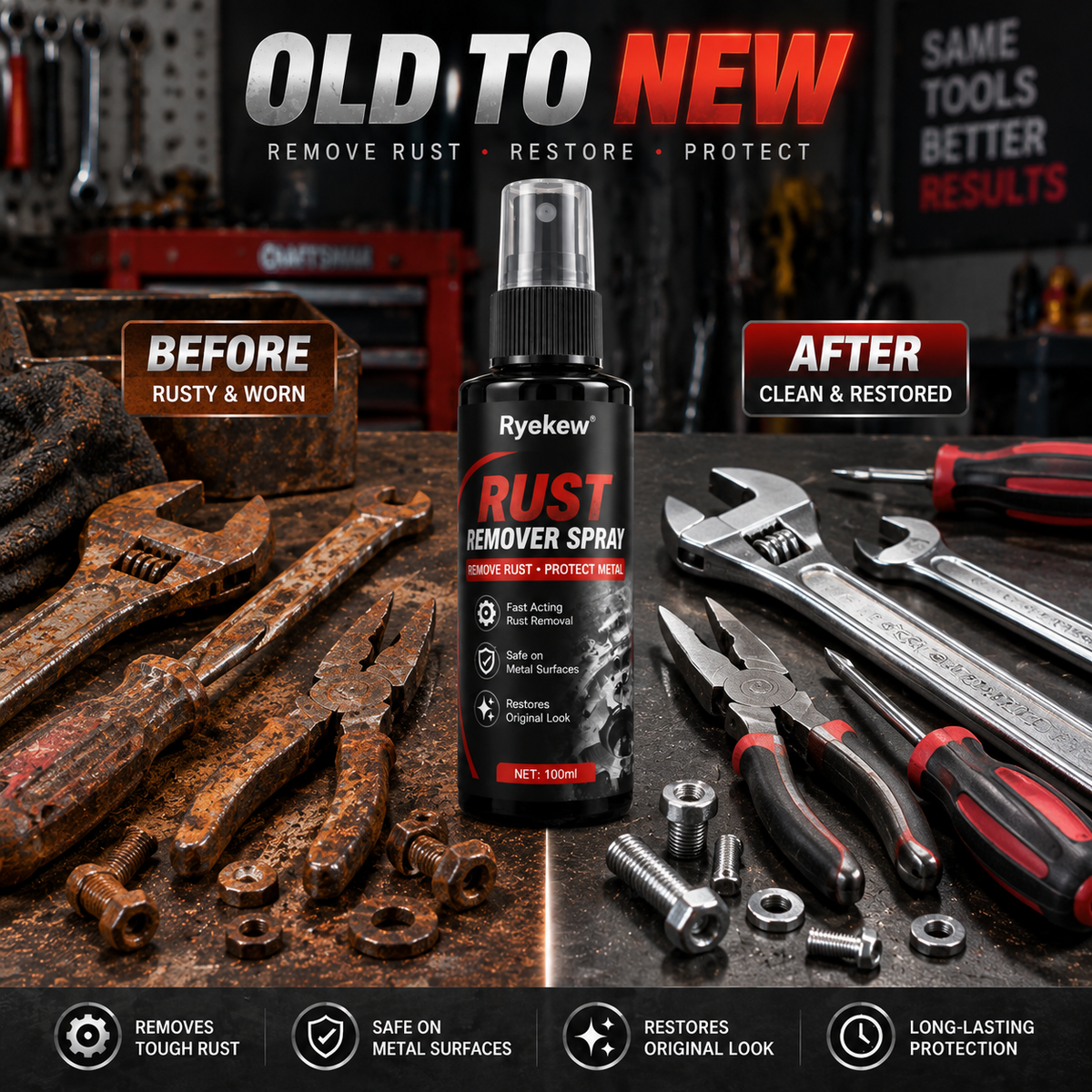 Rust Remover Spray-Heavy Duty Rust Cleaner & Restorer
