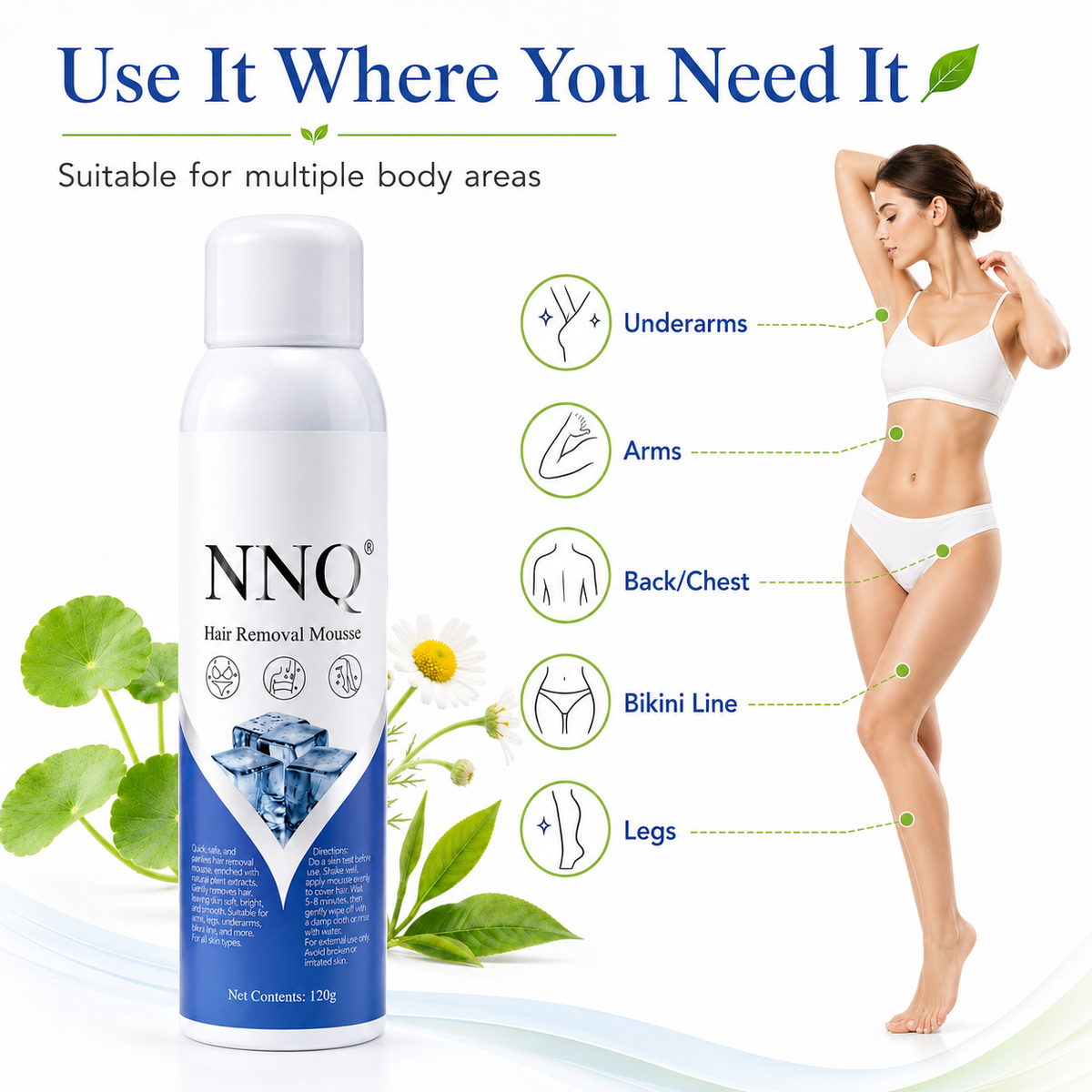 NNQ Hair Removal Spray for Men & Women