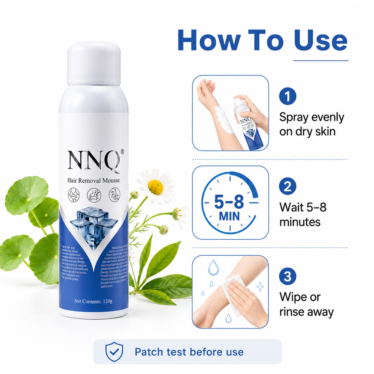 NNQ Hair Removal Spray for Men & Women