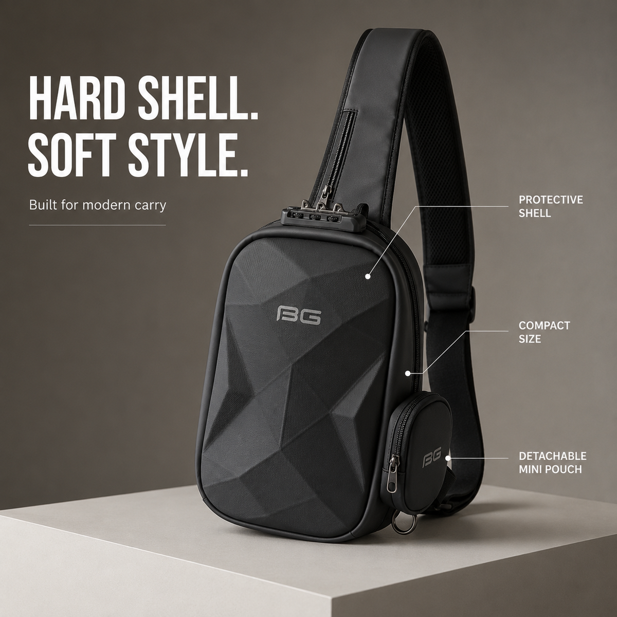 RidgeX Crossbody-Premium Protective Sling Bag