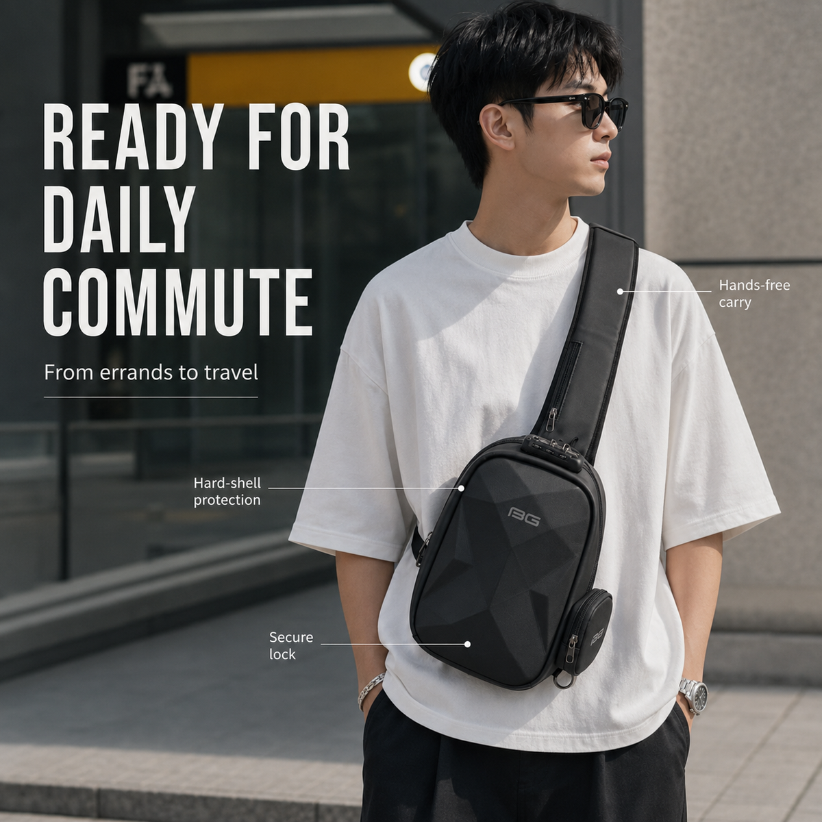 RidgeX Crossbody-Premium Protective Sling Bag