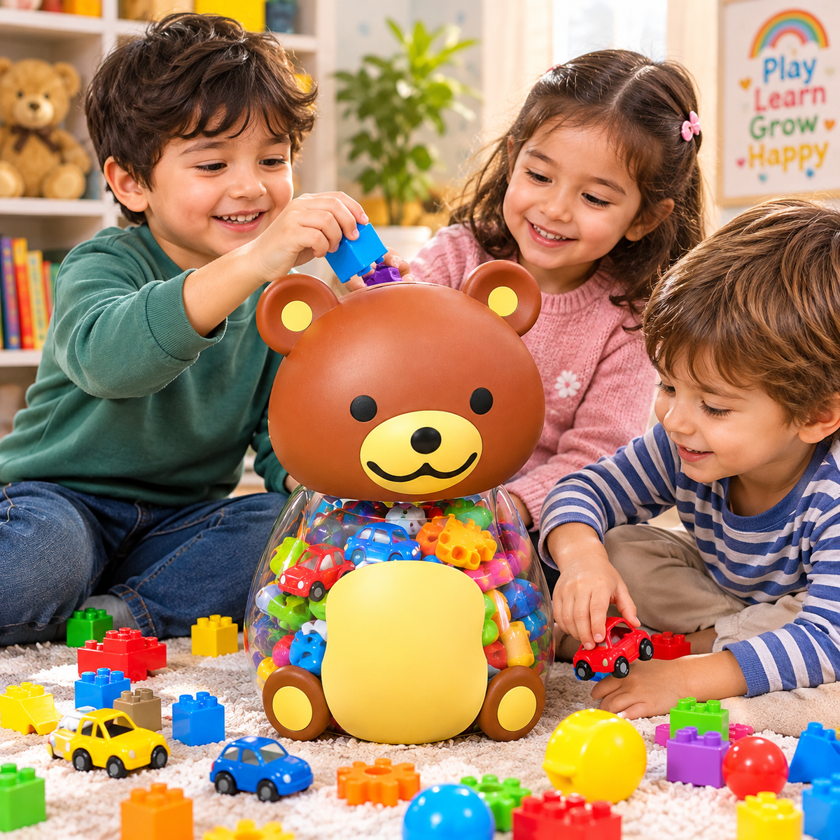 Premium baby toy Happy Bear 2-in-1 Toy & Savings Box