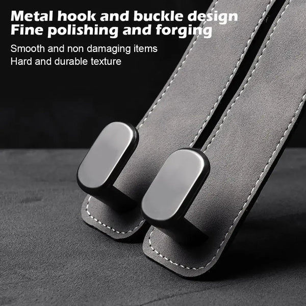 Car Headrest Organizer Premium Leather Hook