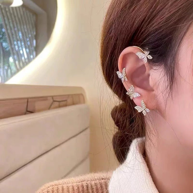 Korean Butterfly Ear Cuff 2Pcs/Set woman